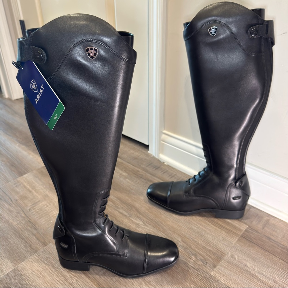 Ariat Palisade Field Tall Riding Black Leather Boots - Picture 6 of 16